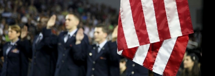 U.S. Flag Displayed at Commencement Ceremony